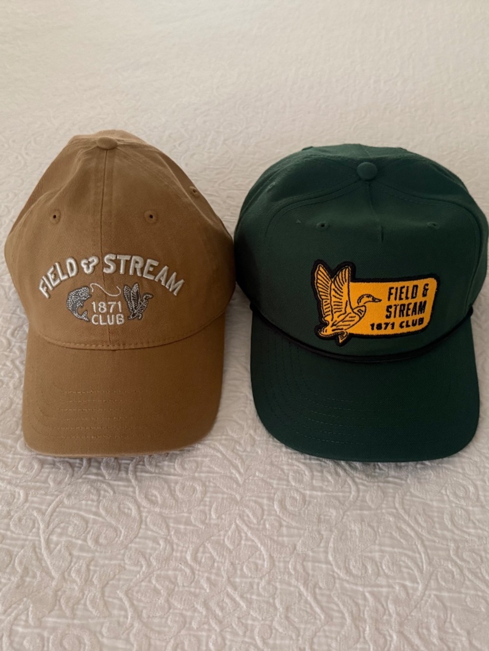 Field & Stream Baseball Hats, 1871 Club Logo, NEW Never Worn